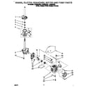 Whirlpool LLR8233DW0 brake, clutch, gearcase, motor and pump diagram