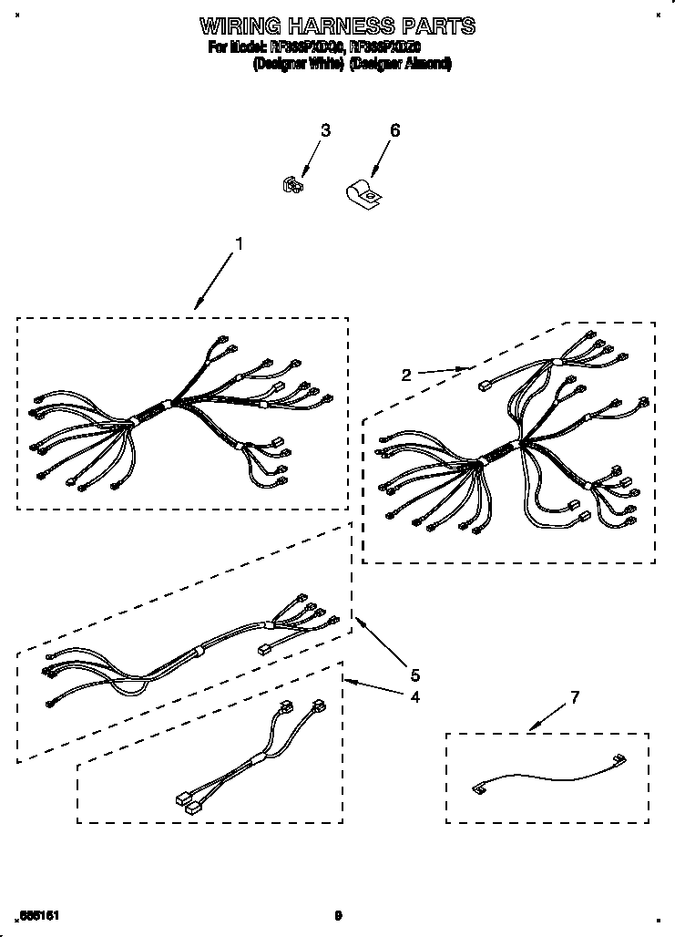 Whirlpool RF366PXDQ0 wiring harness diagram