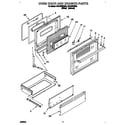 Whirlpool SF370PEWW4 oven door and drawer diagram