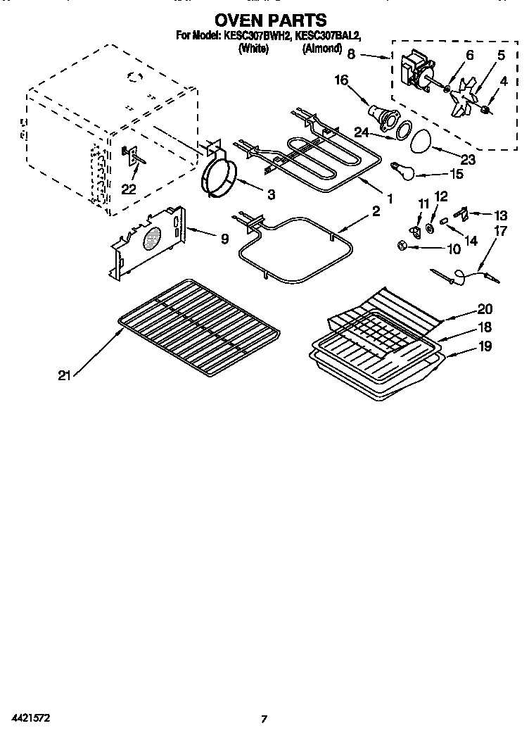 KitchenAid KESC307BAL2 oven diagram