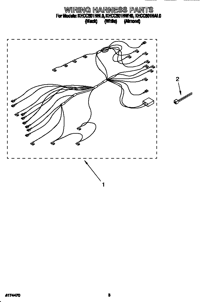 KitchenAid KECC501BWH0 wiring harness diagram