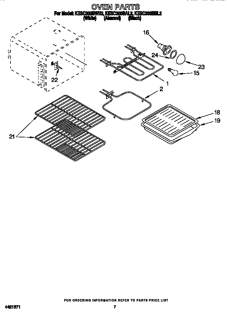 KitchenAid KESC300BBL2 oven diagram
