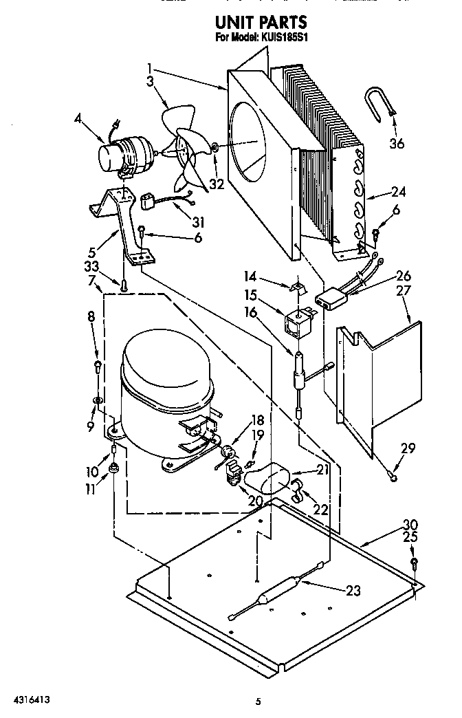 KitchenAid KUIS185S1 unit diagram