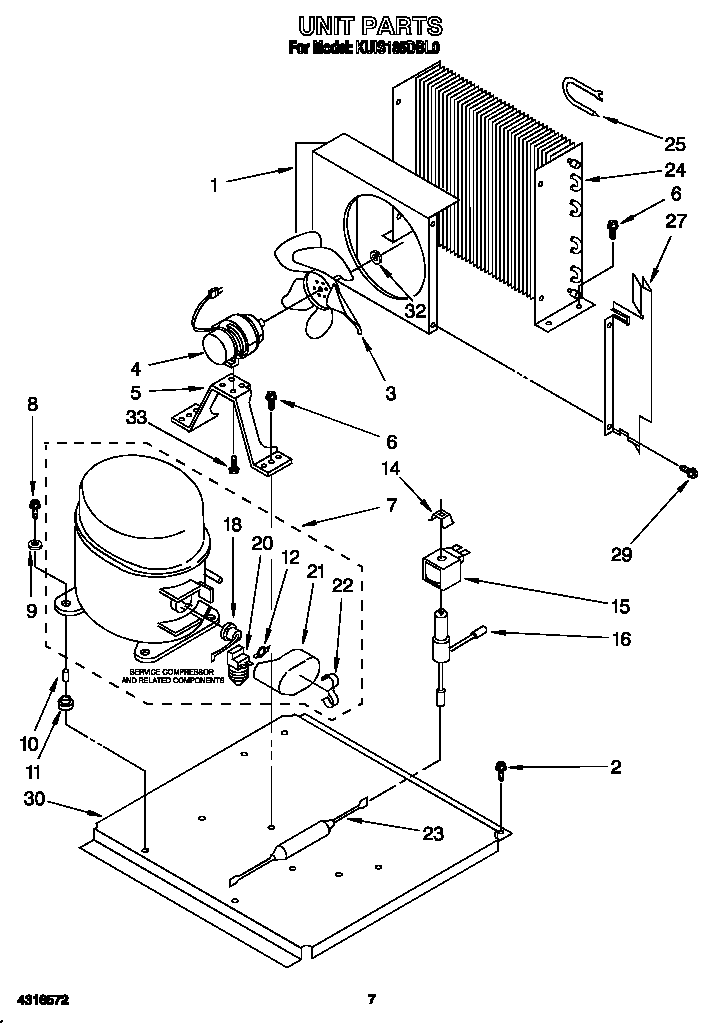 KitchenAid KUIS185DBL0 unit diagram