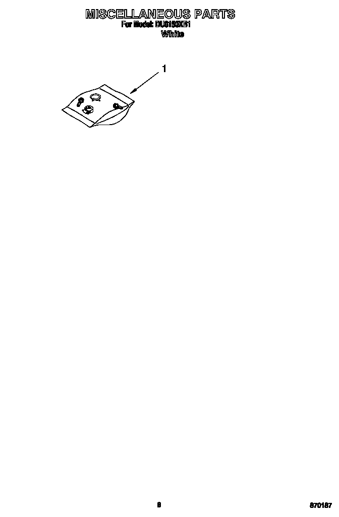 Whirlpool DU8150XB1 miscellaneous diagram