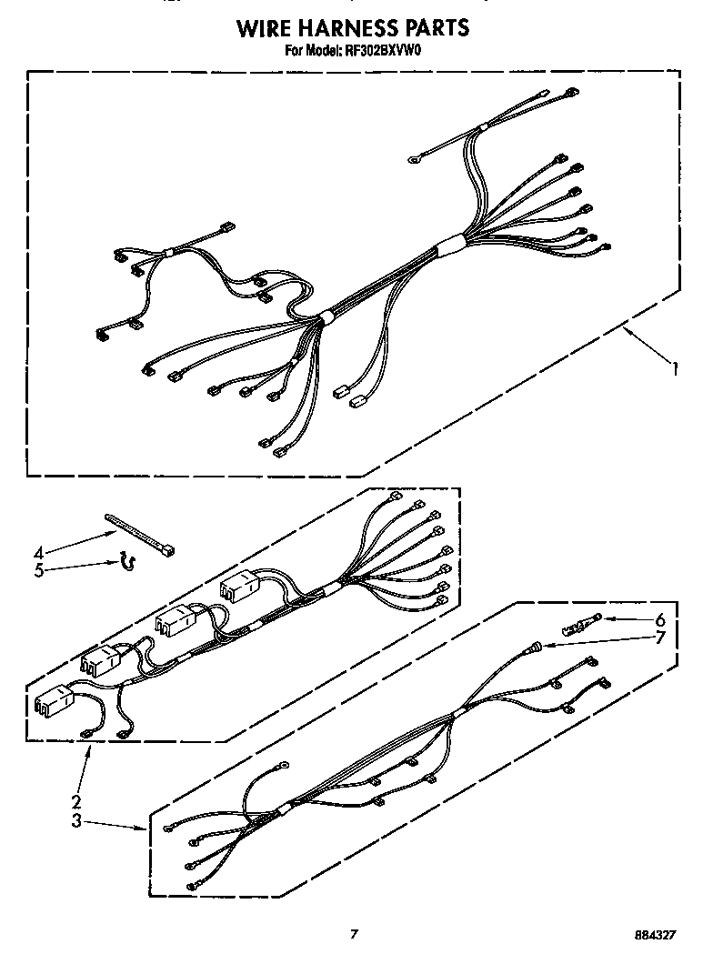 Whirlpool RF302BXVF0 wire harness diagram