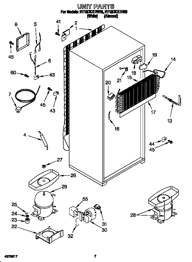 Roper RT18DKXDW20 unit diagram