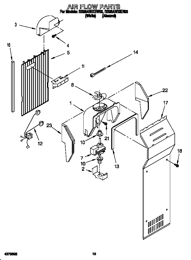 Roper RS25AWXEN00 air flow diagram