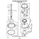 Whirlpool LA5610XTW0 agitator, basket, and tub diagram