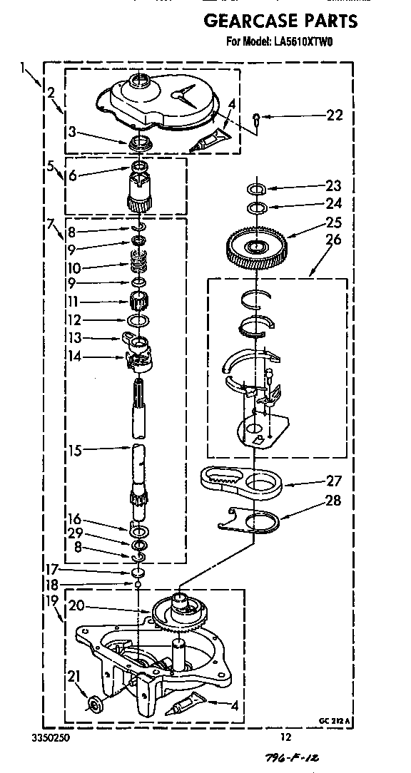 Whirlpool LA5610XTM0 gearcase diagram
