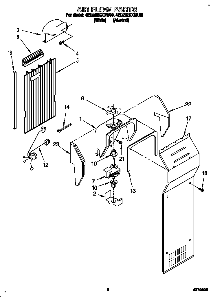 Whirlpool 4ED20ZKXDN00 air flow diagram