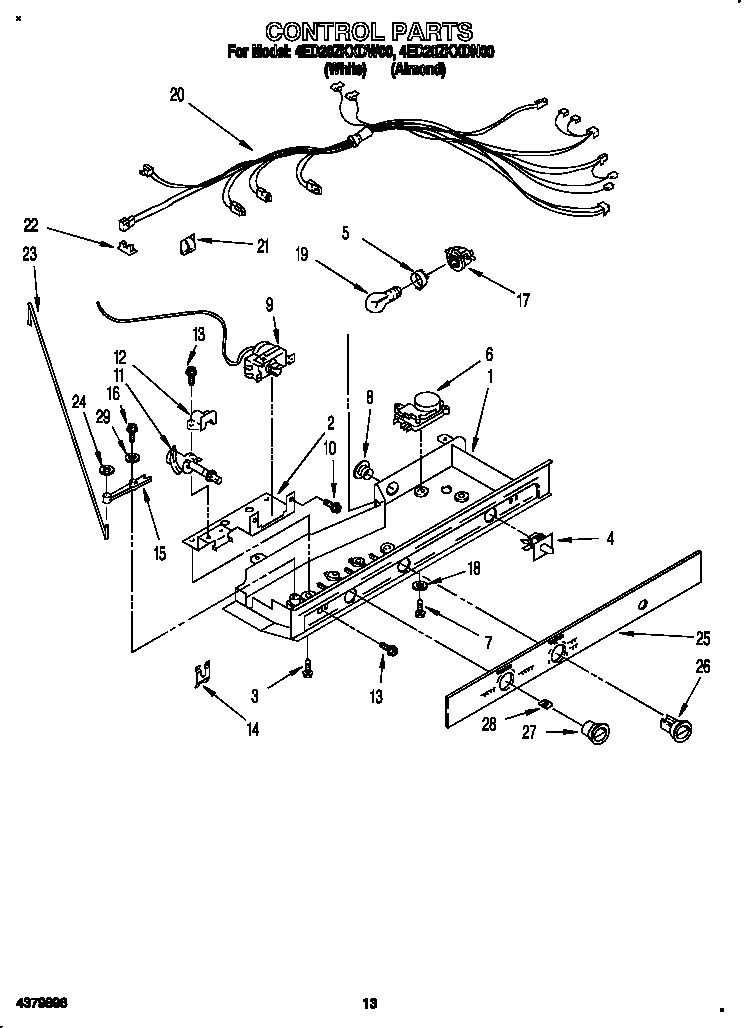 Whirlpool 4ED20ZKXDN00 control diagram