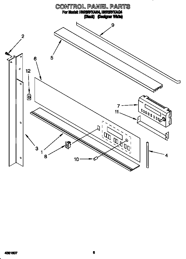 Whirlpool RB262PXAQ4 control panel diagram
