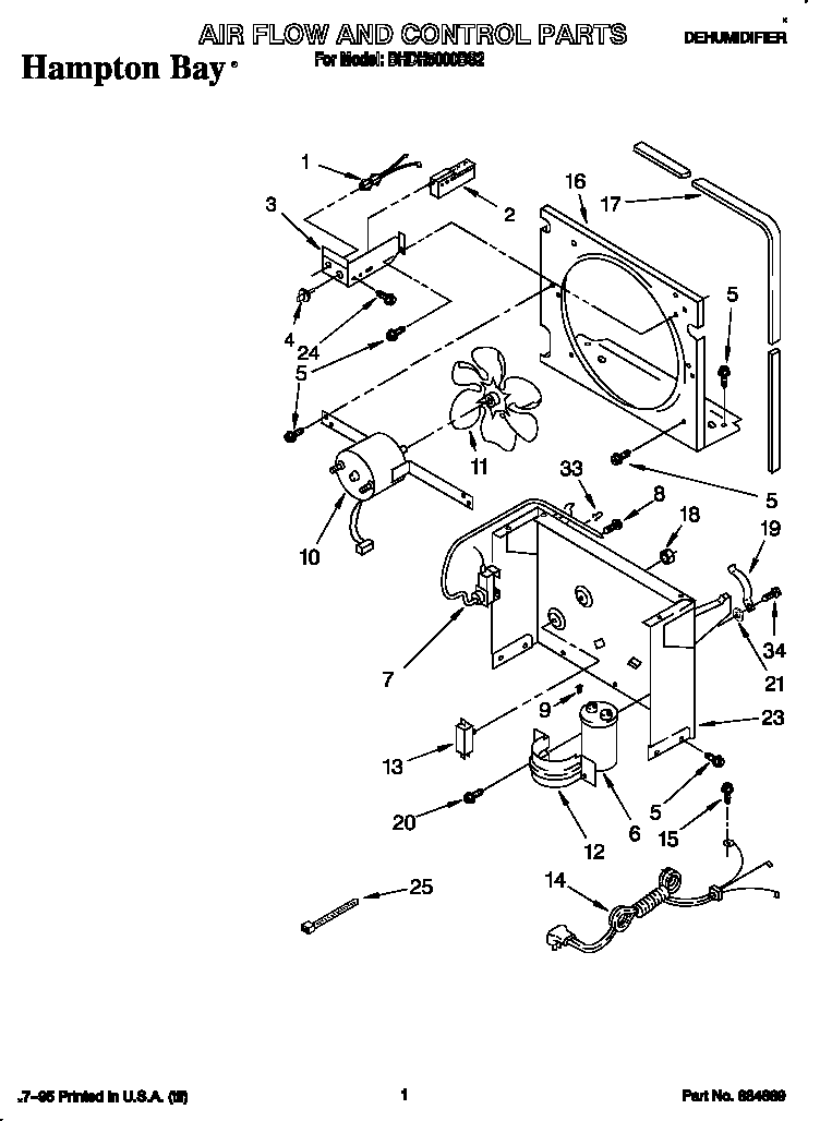 Whirlpool BHDH5000BS2 air flow and control diagram