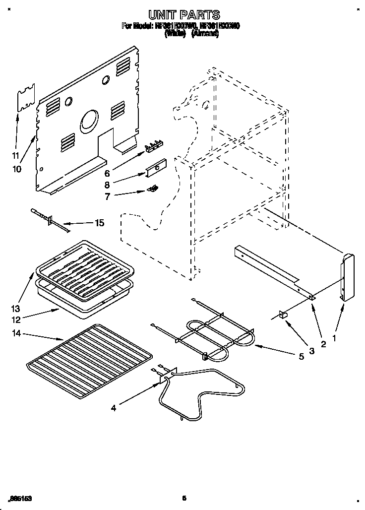 Whirlpool RF361BXDW0 unit diagram
