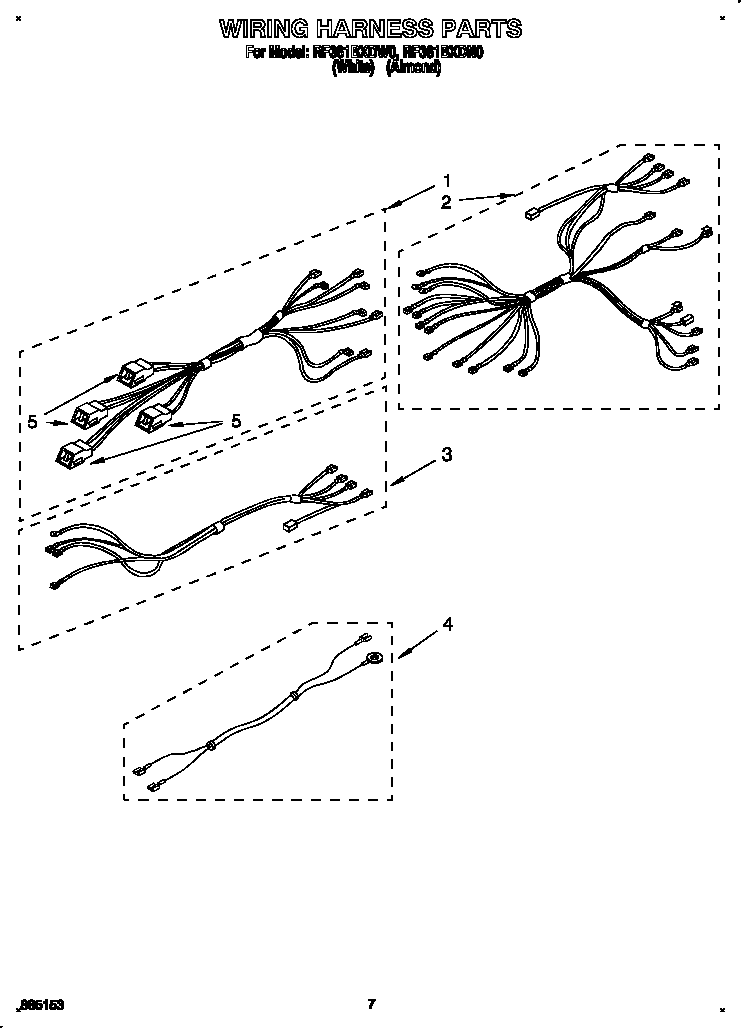 Whirlpool RF361BXDW0 wiring harness diagram