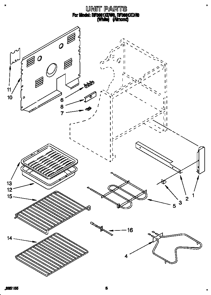 Whirlpool RF3661XDW0 unit diagram