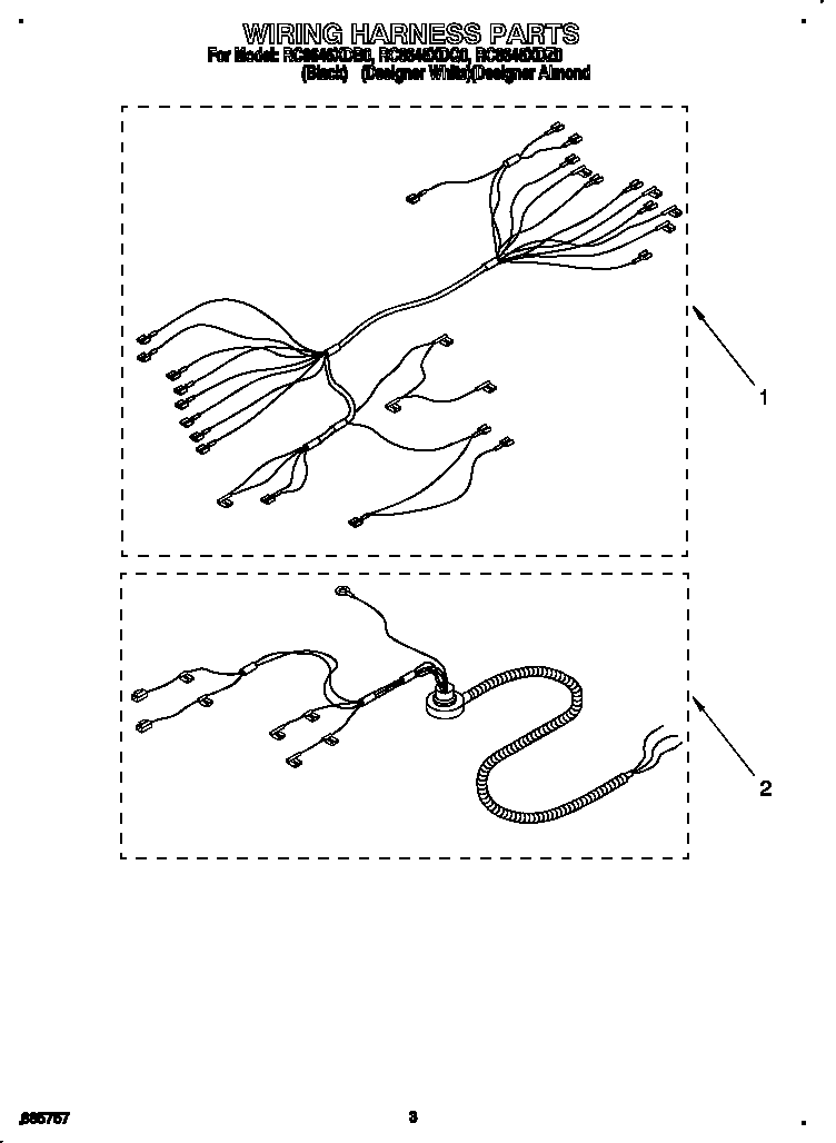 Whirlpool RC8646XDB0 wiring harness diagram