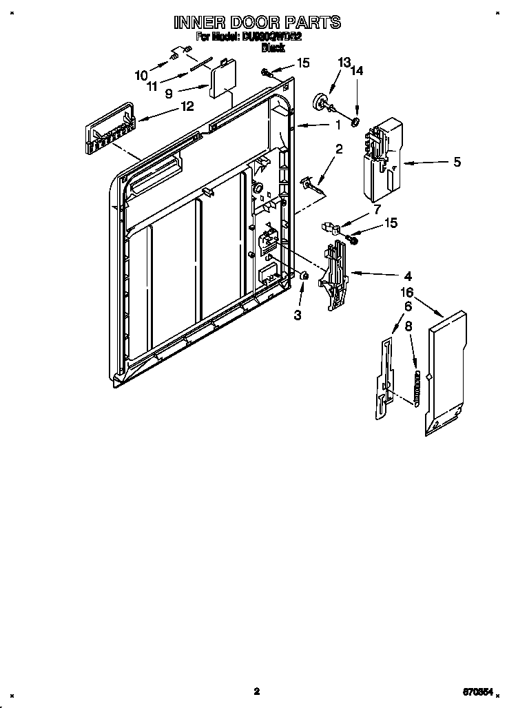 Whirlpool DU930QWDB2 inner door diagram