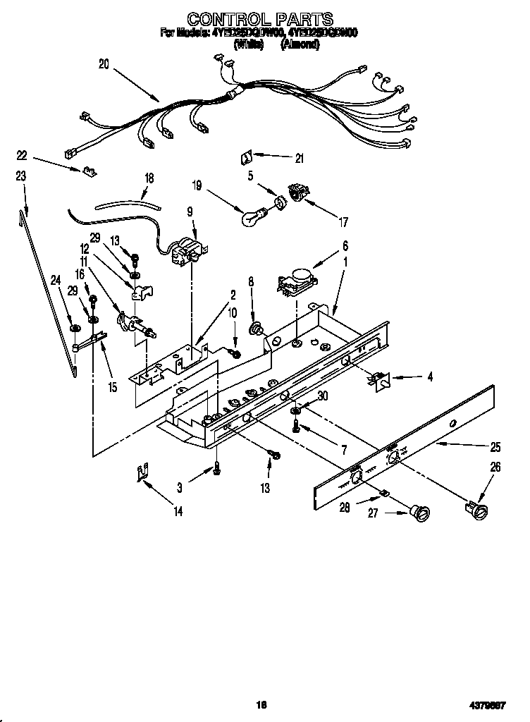 Whirlpool 4YED25DQDN00 control diagram