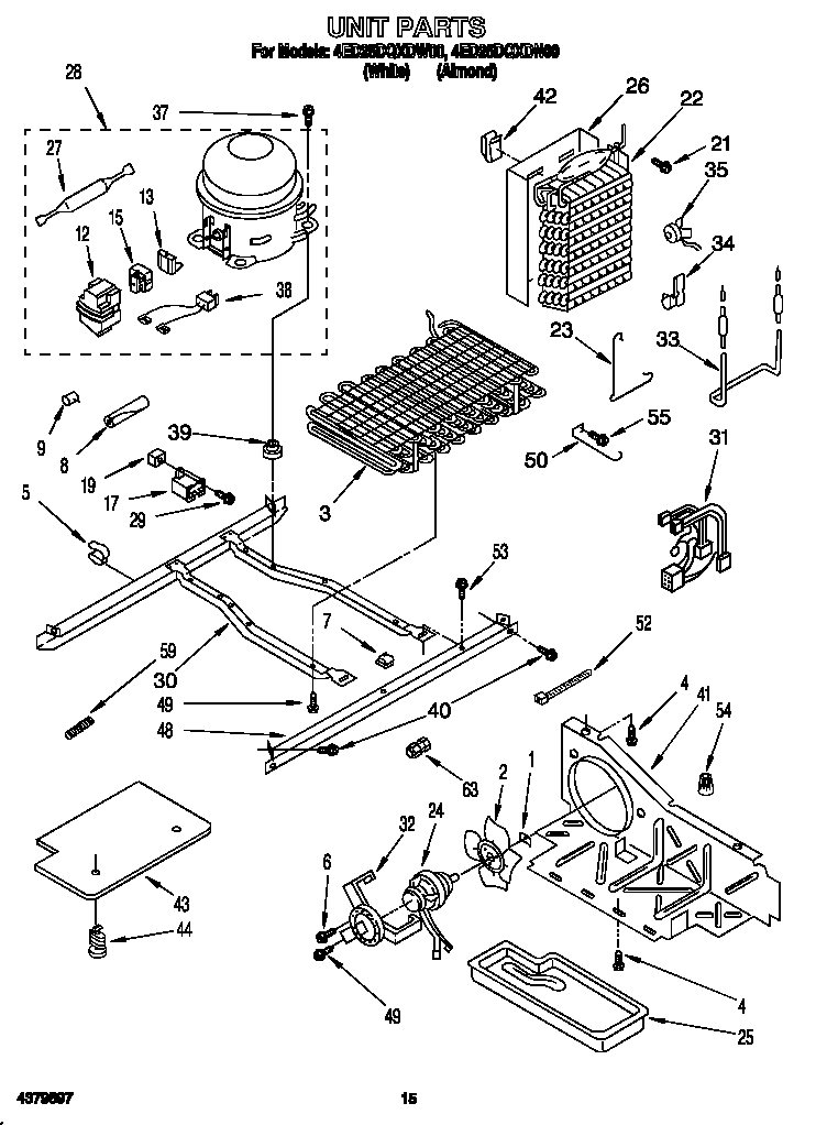 Whirlpool 4ED25DQXDN00 unit diagram