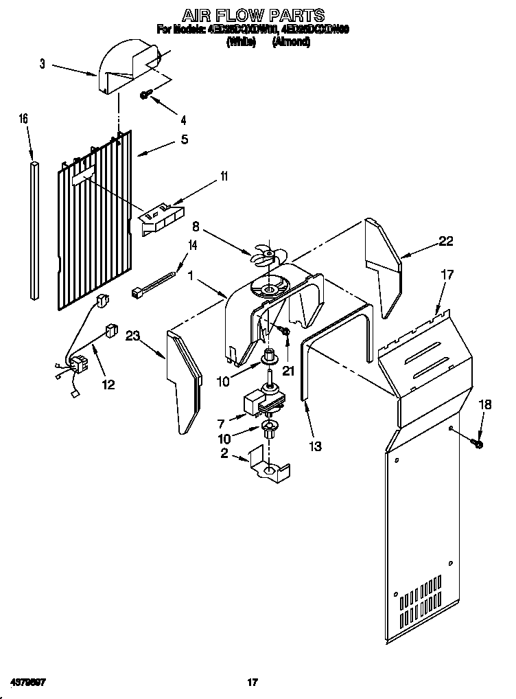 Whirlpool 4ED25DQXDN00 air flow diagram