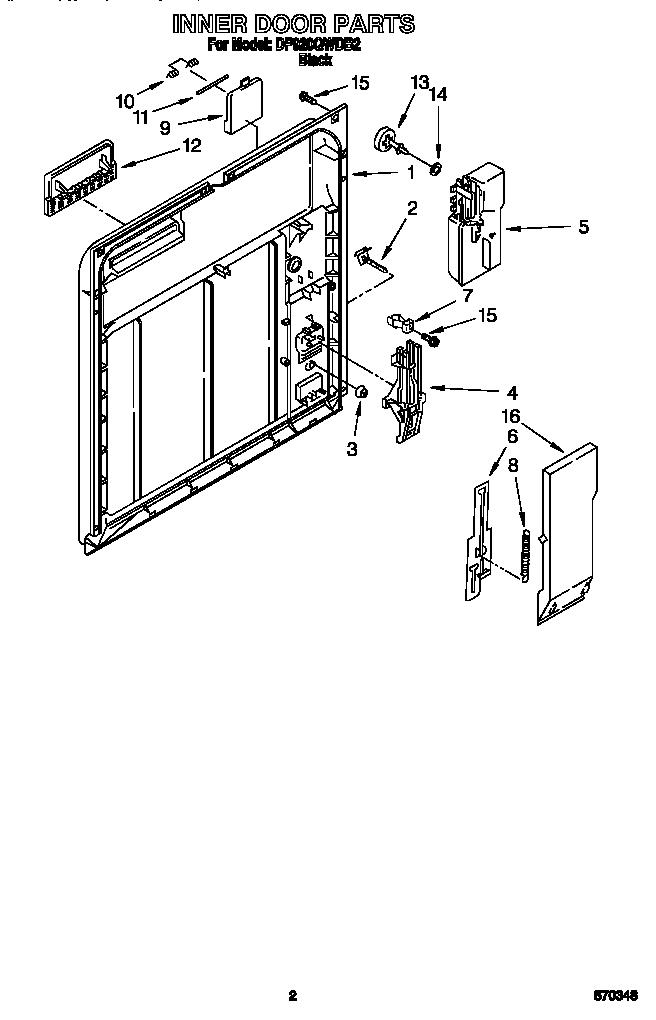 Whirlpool DP920QWDB2 inner door diagram