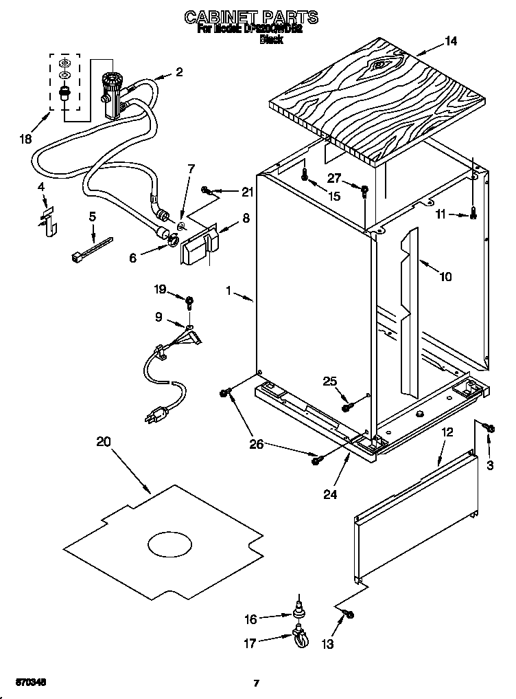 Whirlpool DP920QWDB2 cabinet diagram