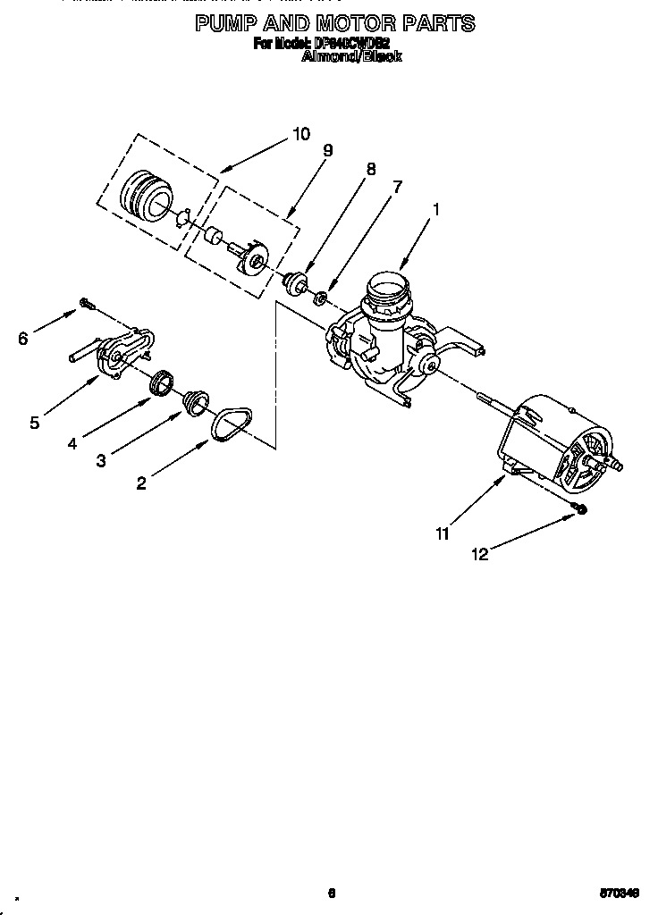Whirlpool DP840CWDB2 pump and motor diagram