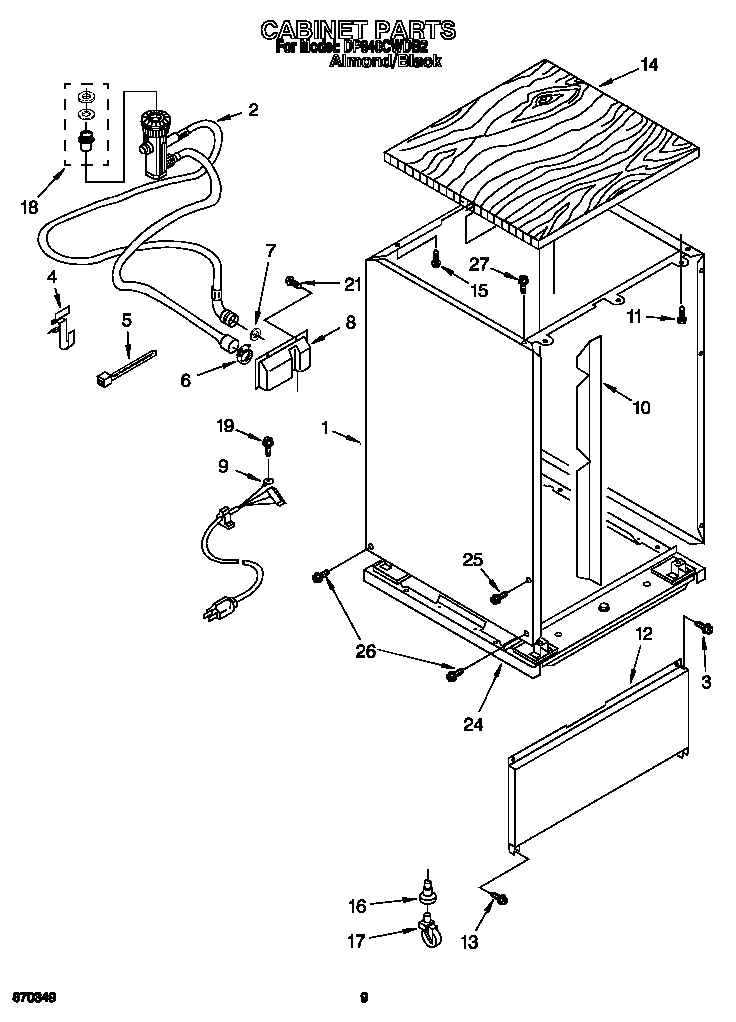 Whirlpool DP840CWDB2 cabinet diagram