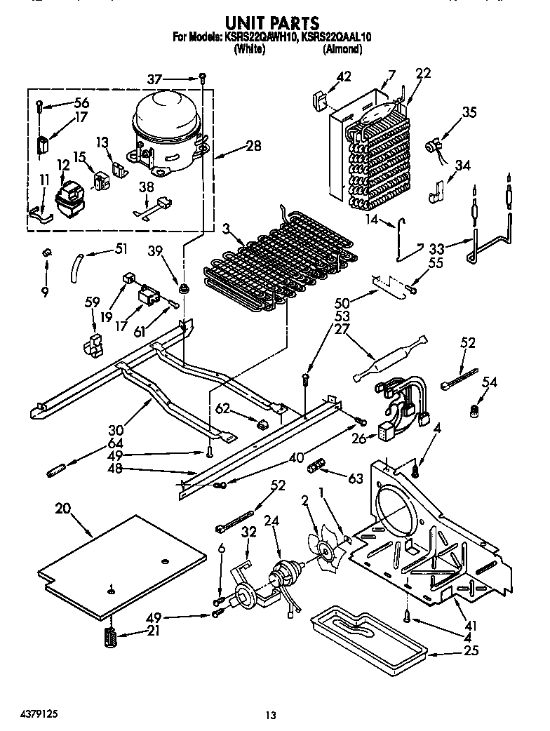 KitchenAid KSRS22QAAL10 unit diagram