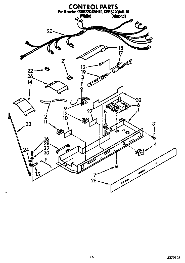 KitchenAid KSRS22QAAL10 control diagram