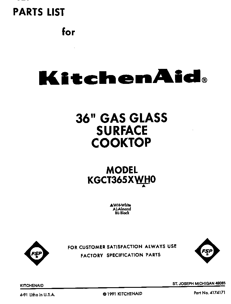 KitchenAid KGCT365XBL0 front cover diagram