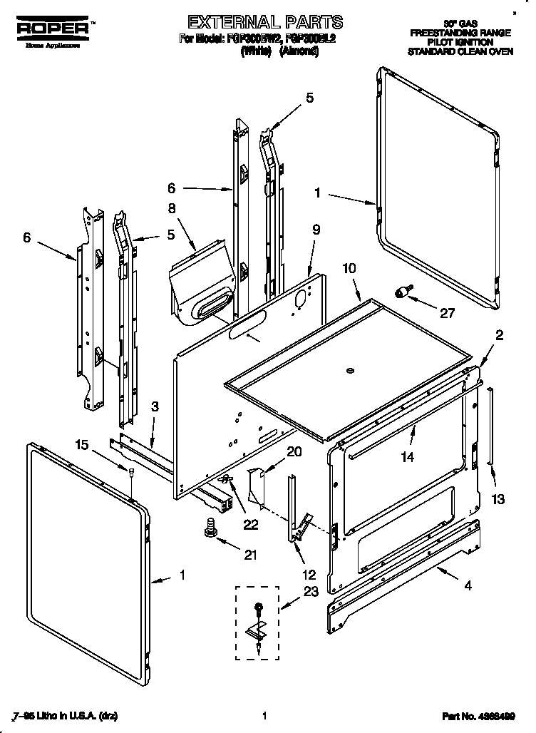 Roper FGP300BL2 external diagram