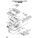 Roper FGP300BW2 cooktop and manifold diagram