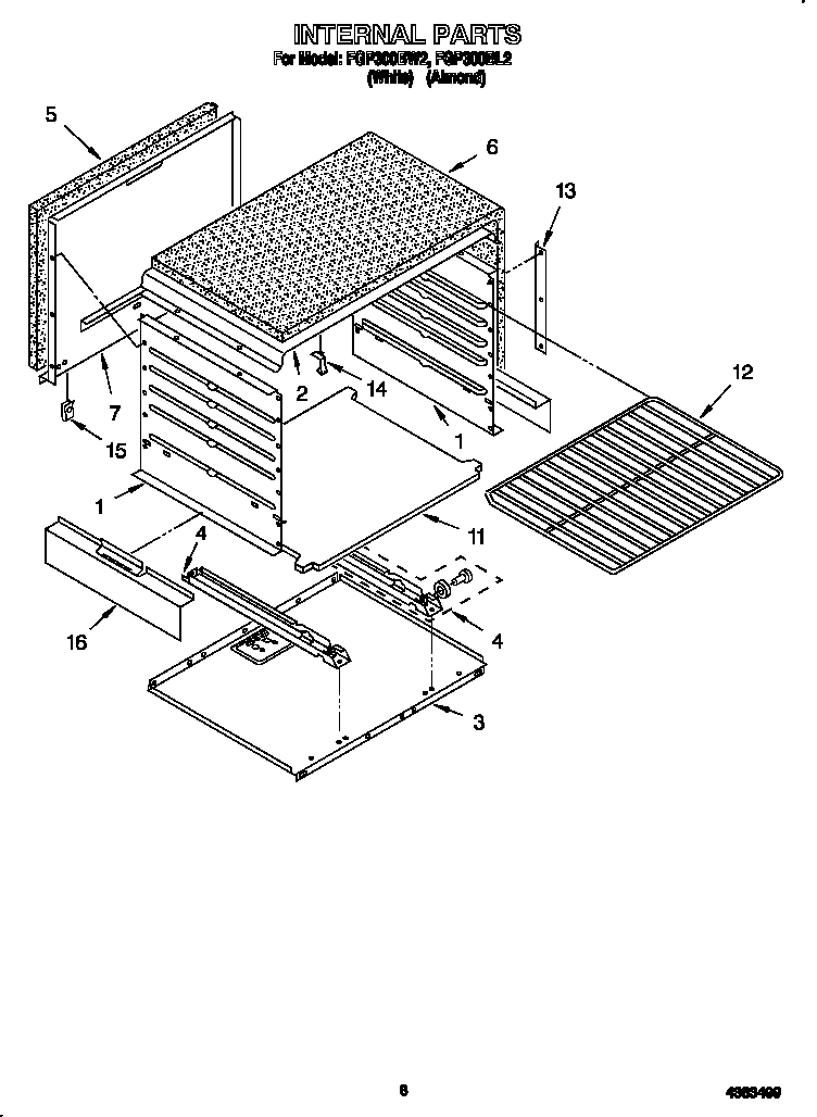 Roper FGP300BL2 internal diagram