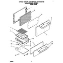 Roper FGP315BL1 oven door and broiler diagram
