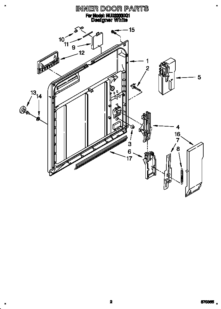 Roper RUD3000DQ1 inner door diagram