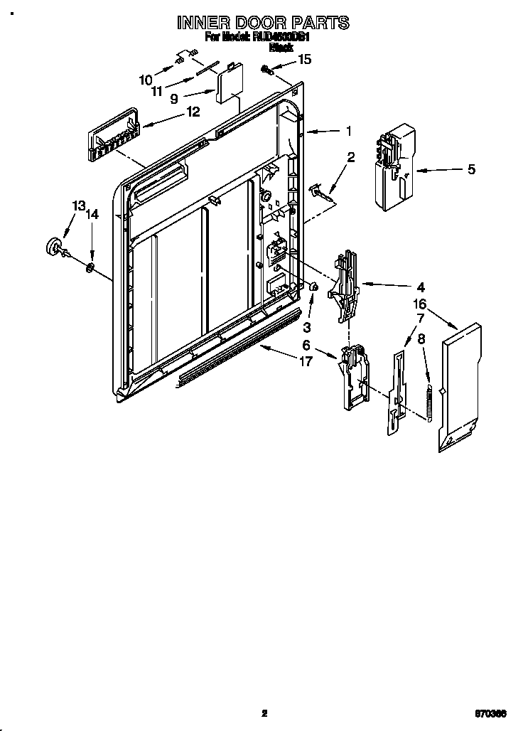 Roper RUD4500DB1 inner door diagram