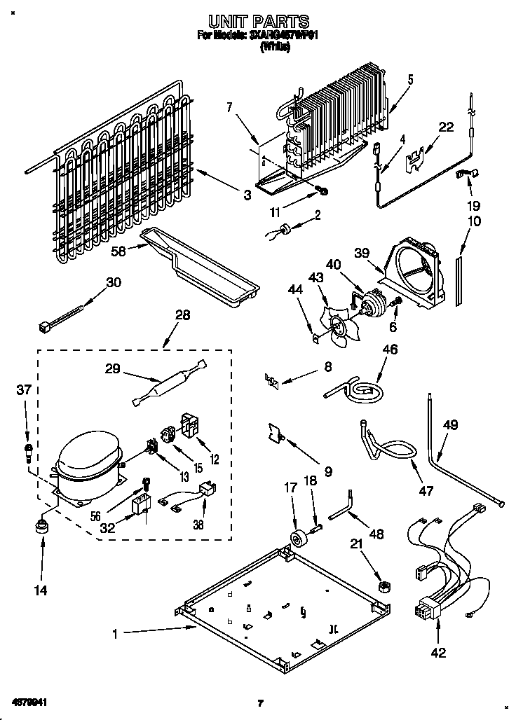 Whirlpool 3XARG457WP01 unit diagram