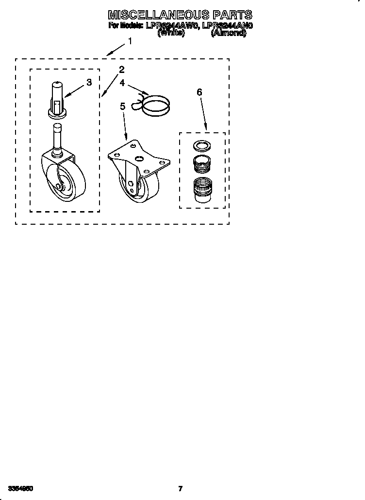 Whirlpool LPR6244AN0 miscellaneous diagram