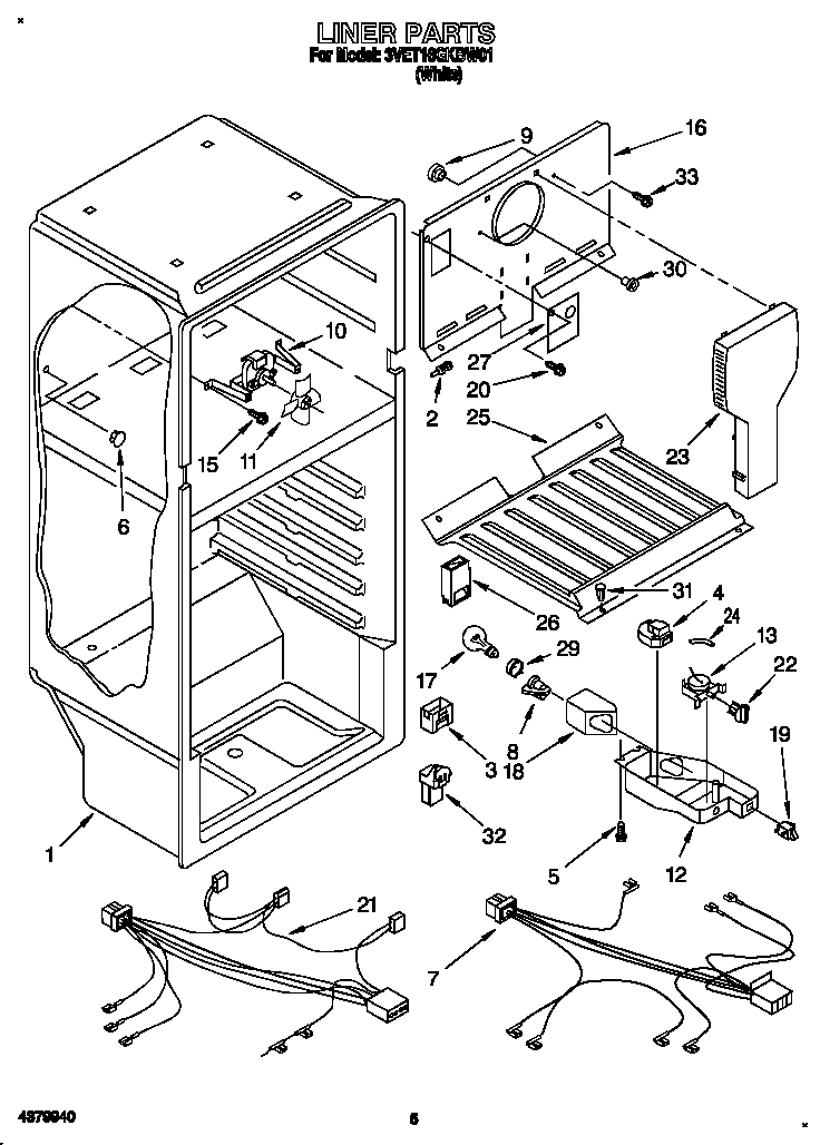 Whirlpool 3VET16GKBW01 liner diagram