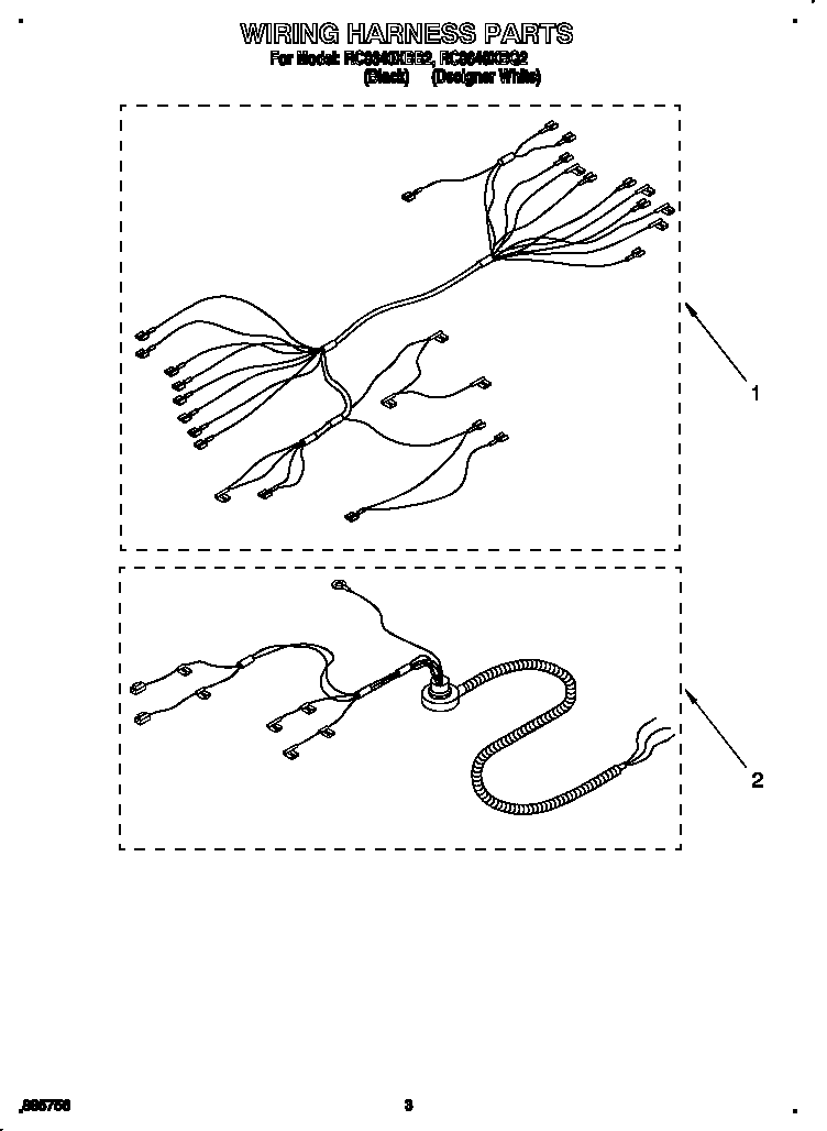 Whirlpool RC8640XBQ2 wiring harness diagram