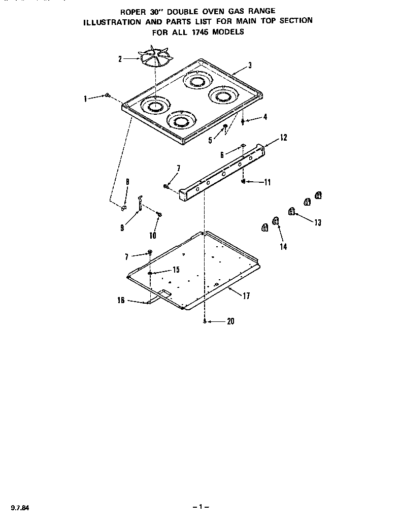 Roper 1745*0A main top diagram