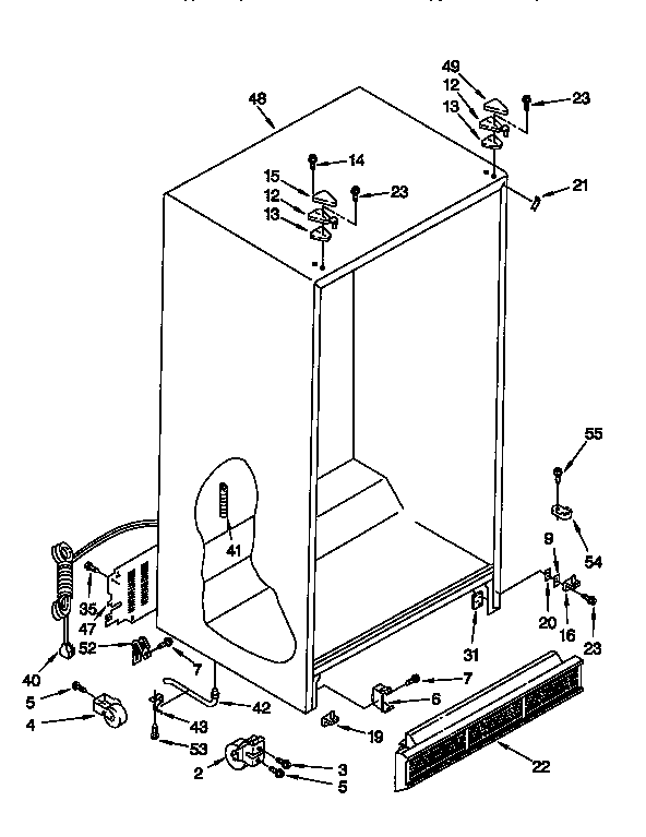 Whirlpool ED25PWXBN00 cabinet diagram