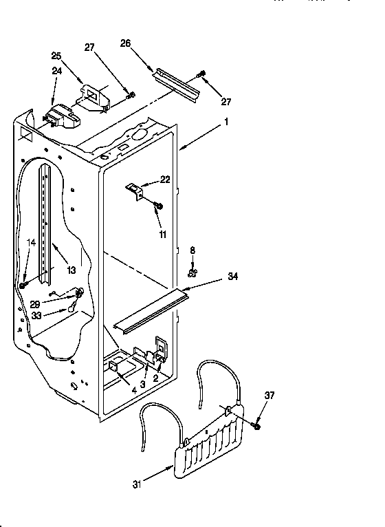 Whirlpool ED25PWXBN00 refrigerator liner diagram