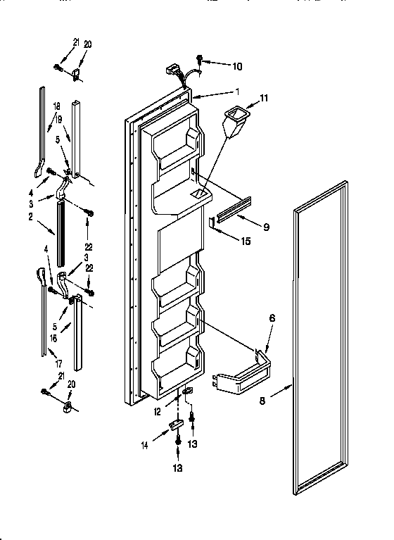 Whirlpool ED25PWXBN00 freezer door diagram