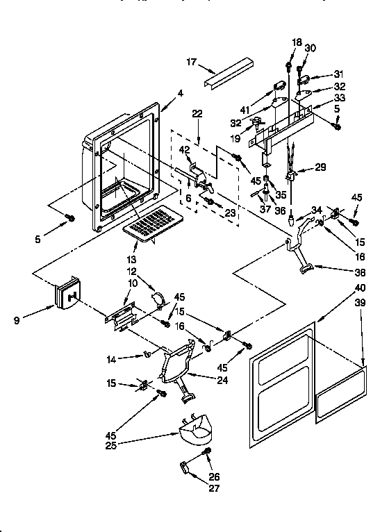 Whirlpool ED25PWXBN00 dispenser front diagram