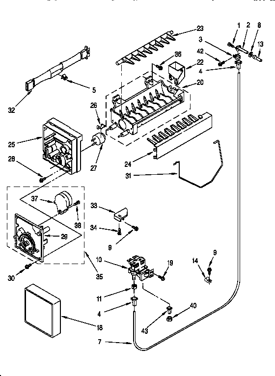 Whirlpool ED25PWXBW01 ice maker diagram