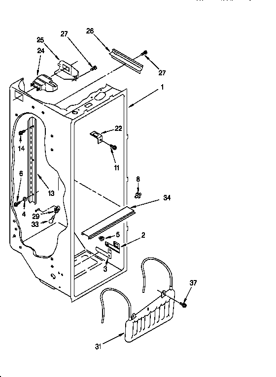 Whirlpool ED25PWXDW00 refrigerator liner diagram